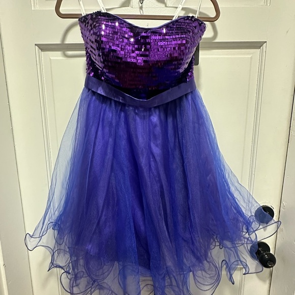 Hannah S sequin tulle Purple Strapless Dress size 10 NWT $218 MSRP - Picture 3 of 7